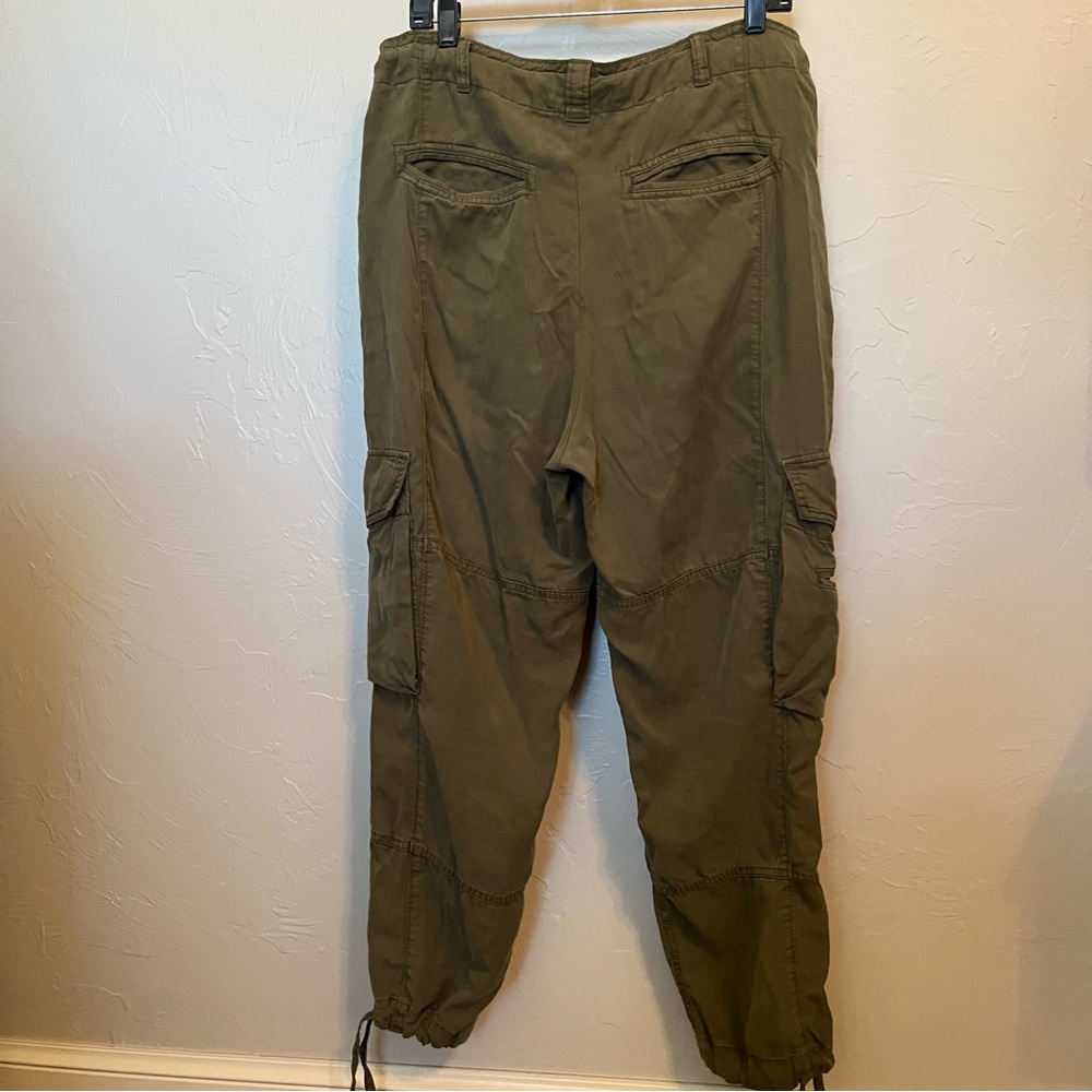 POLO RALPH LAUREN Runway Line Linen Blend Twill Cargo Pant in Army Green Sz 6 - Picture 11 of 14